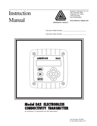 Thumbnail of document Manual - HC/DA Series Toroidal Conductivity Sensors